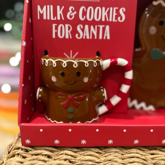 Lang Milk and cookies for Santa kid Christmas plate mug gingerbread - Picture 3 of 7
